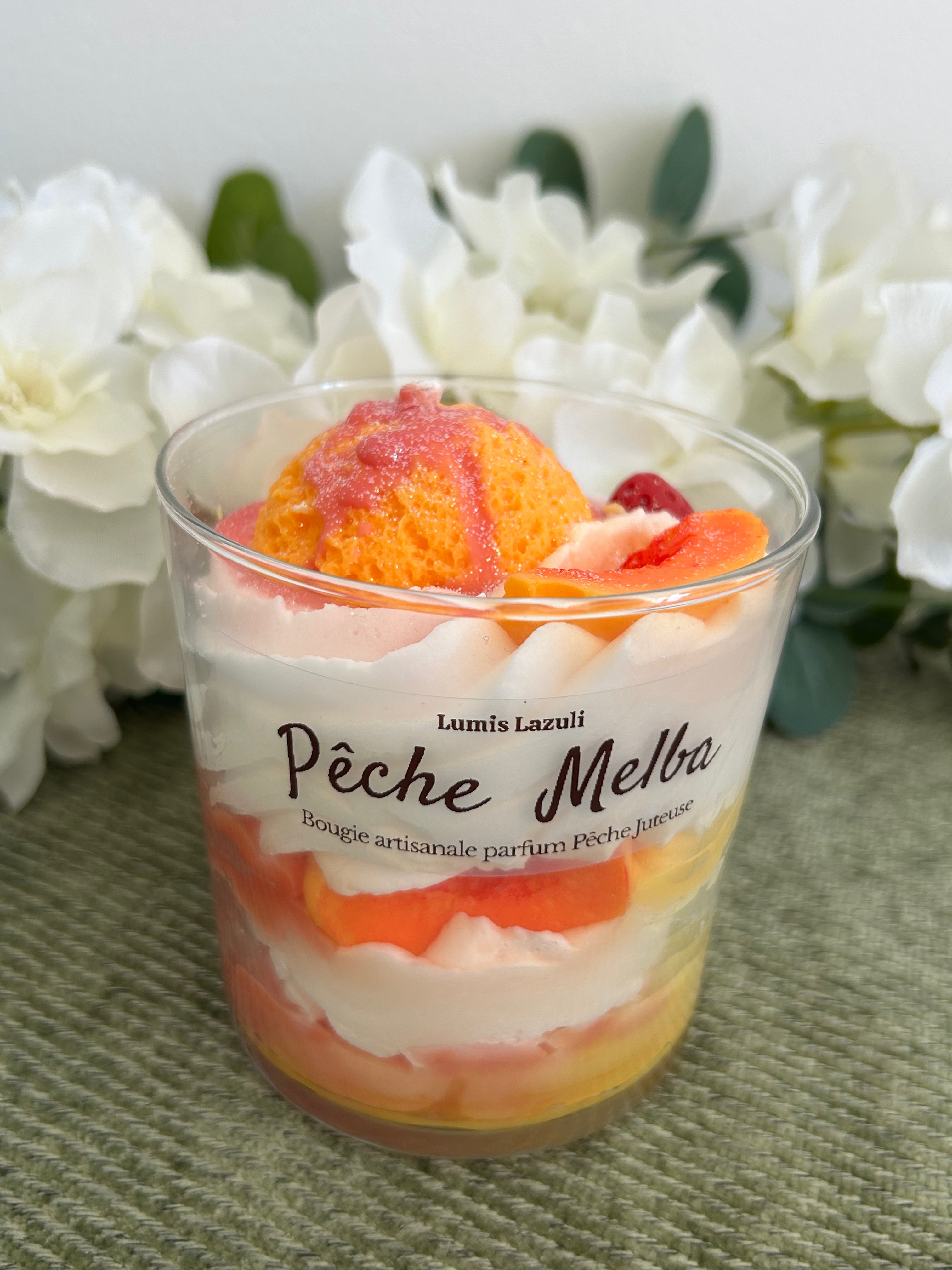Bougie gourmande Pêche Melba