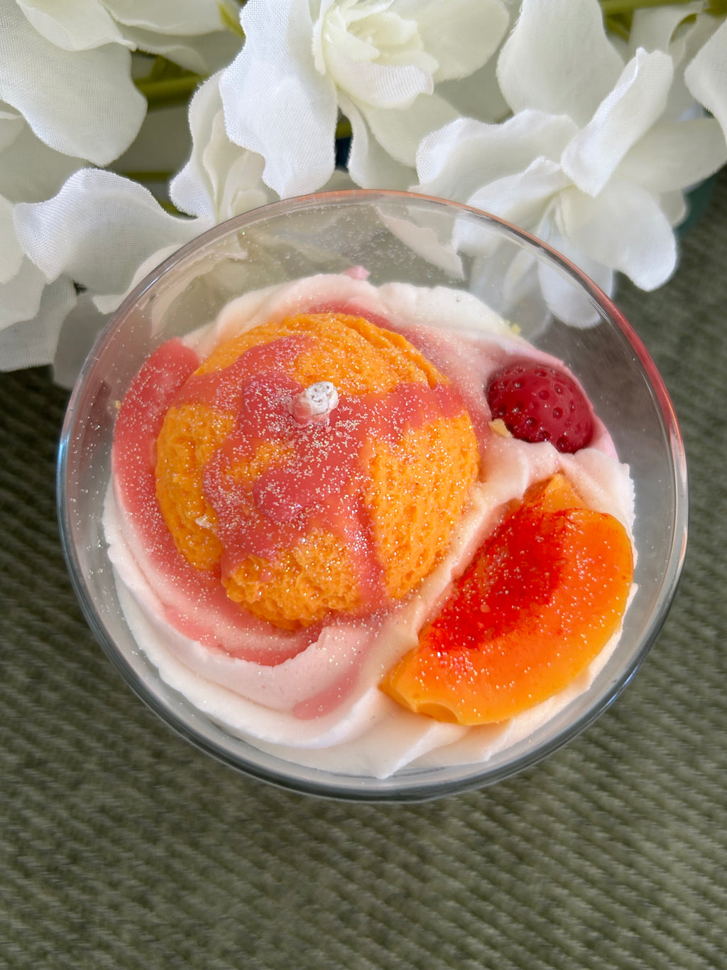 Bougie gourmande Pêche Melba