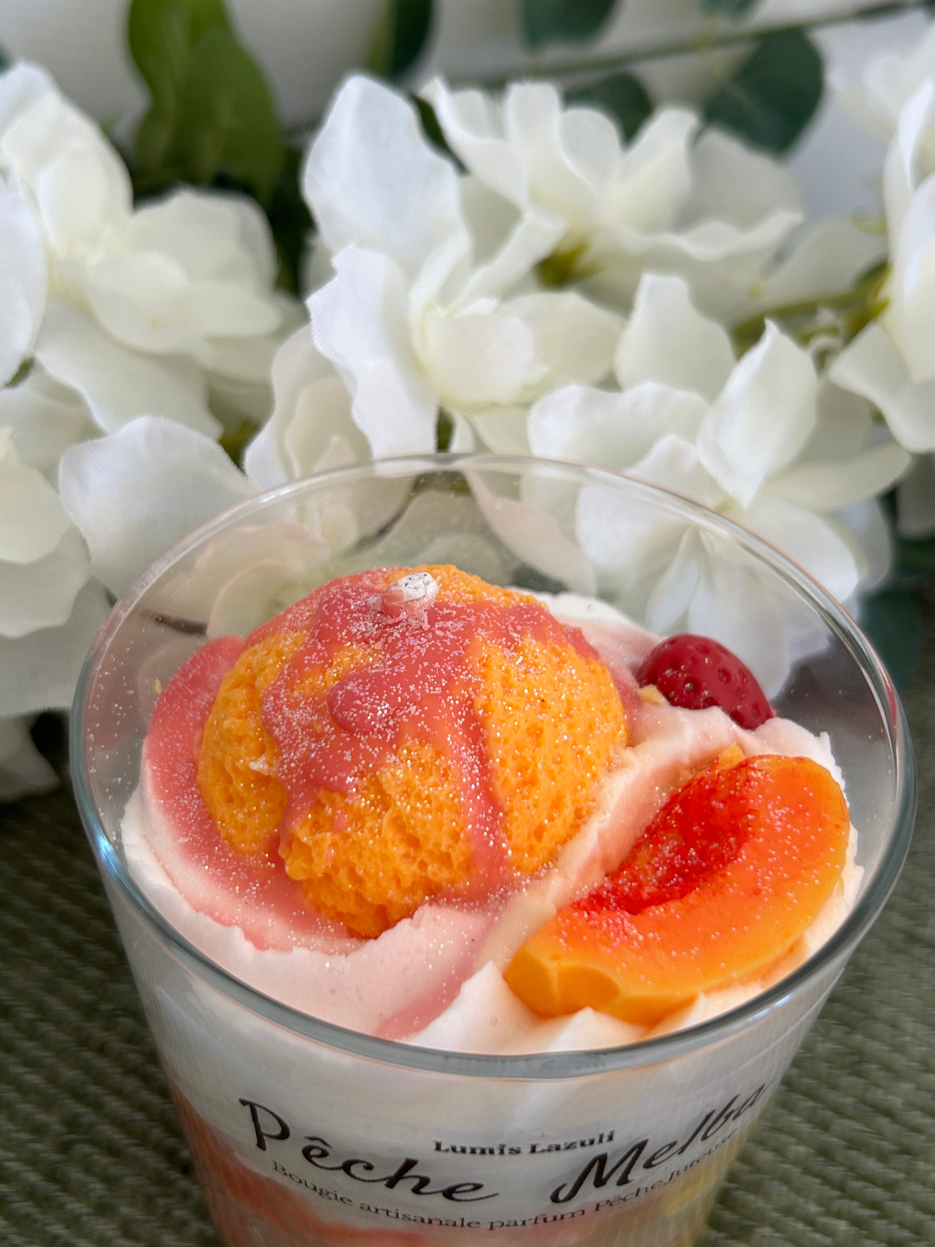 Bougie gourmande Pêche Melba