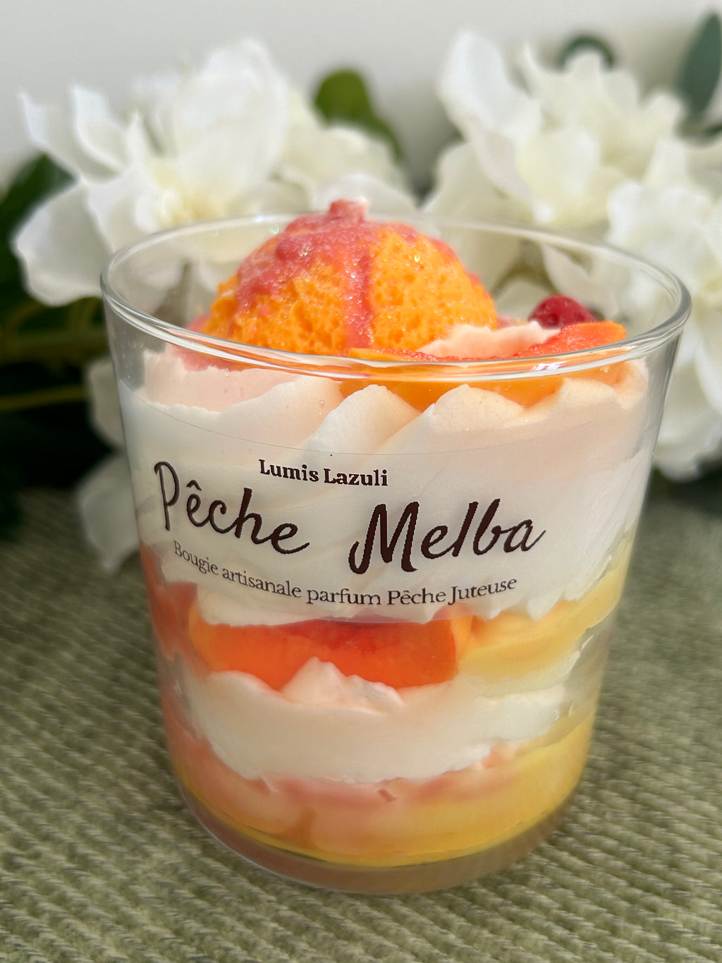 Bougie gourmande Pêche Melba