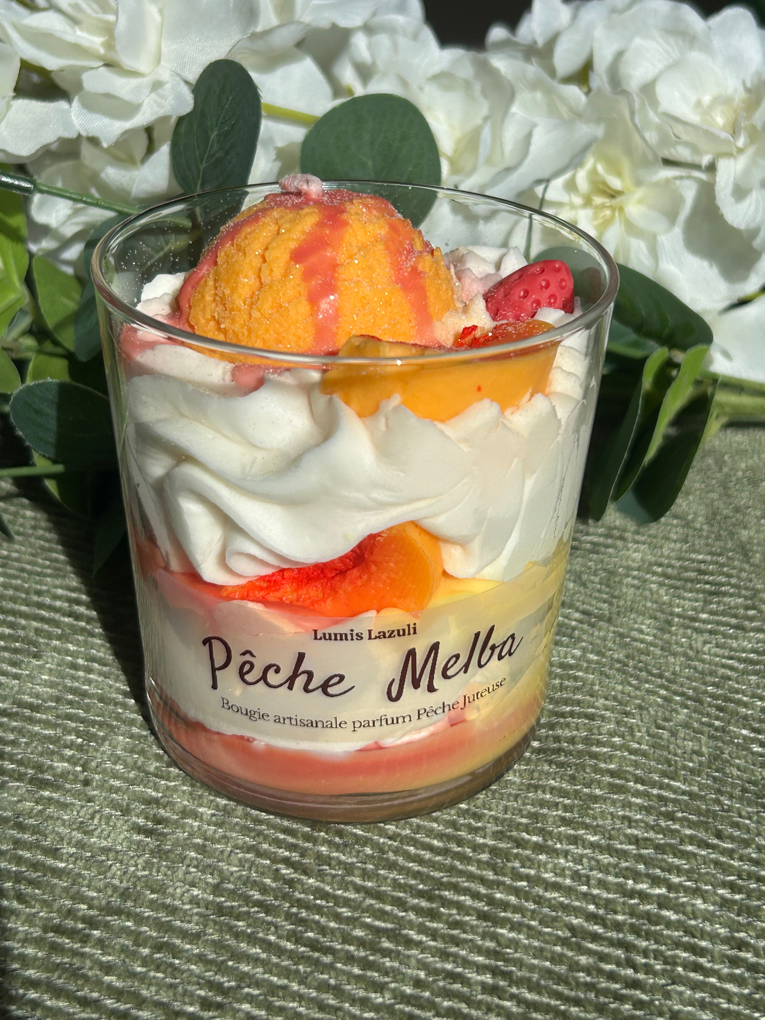 Bougie gourmande Pêche Melba