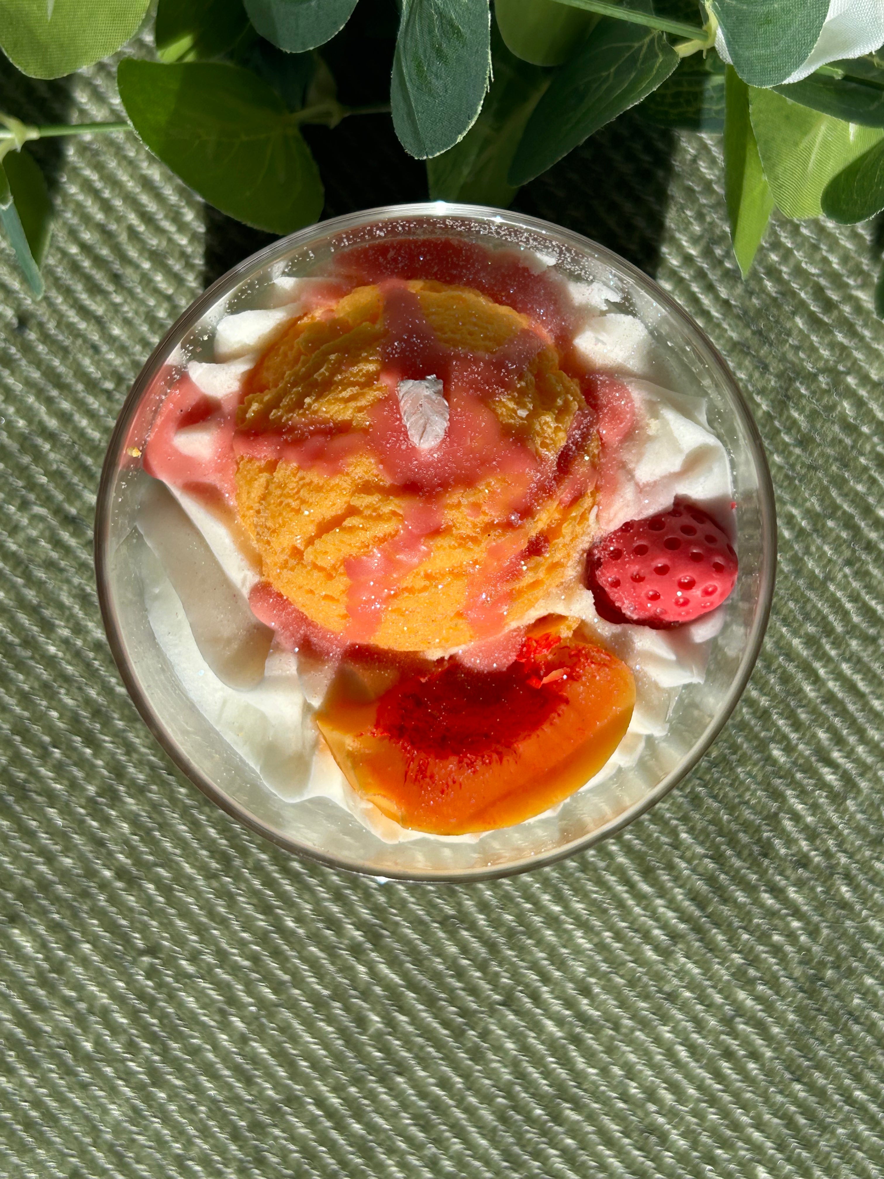 Bougie gourmande Pêche Melba